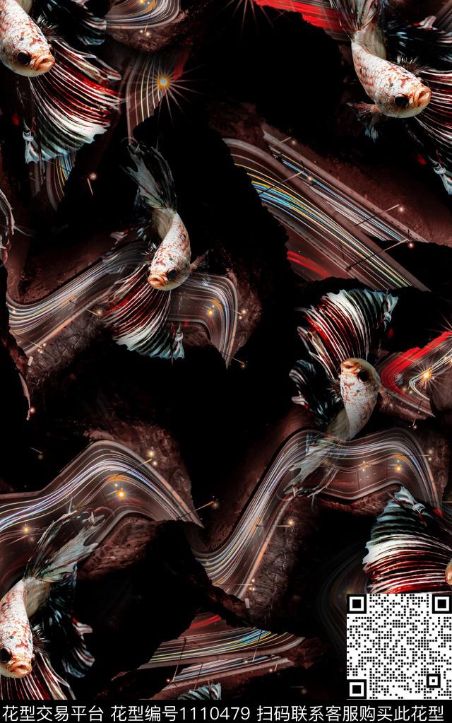 男装动物抽象数码印花华亿平台下载（图片编号: 1110479） - 瓦栏（Walan）