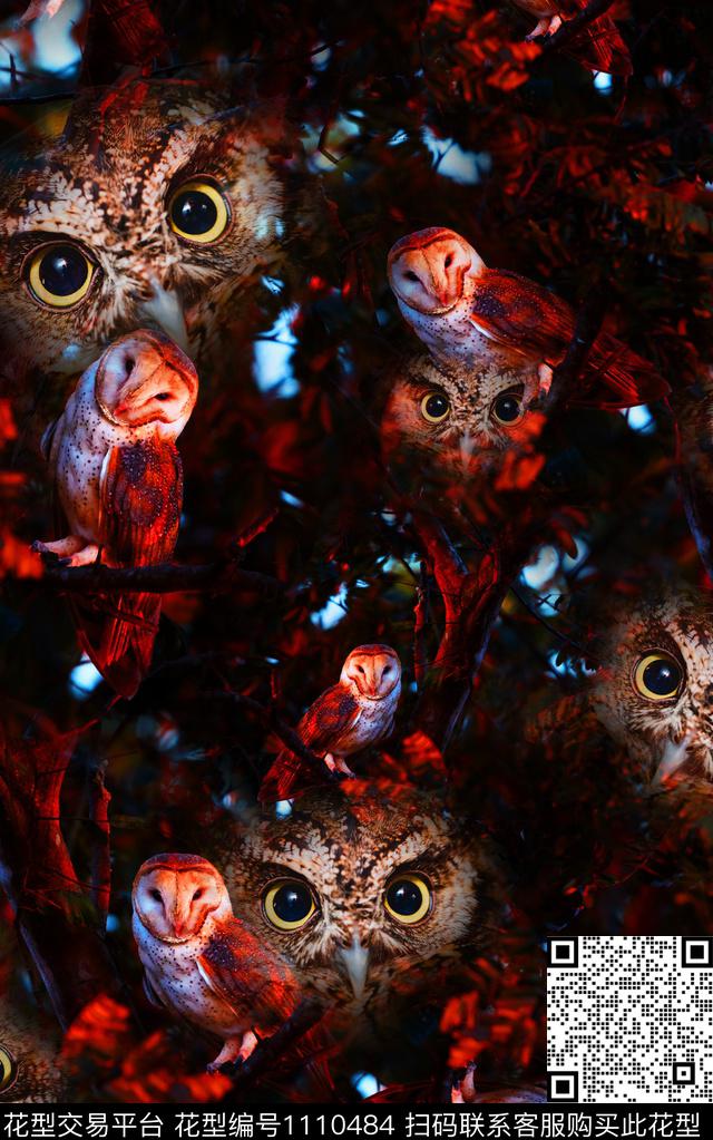 男装动物抽象数码印花华亿平台下载（图片编号: 1110484） - 瓦栏（Walan）