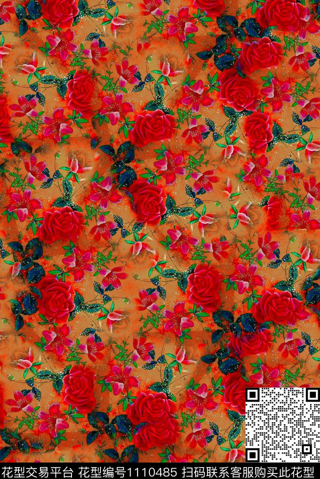 数码华亿平台花卉中老年数码印花华亿平台下载（图片编号: 1110485） - 瓦栏（Walan）