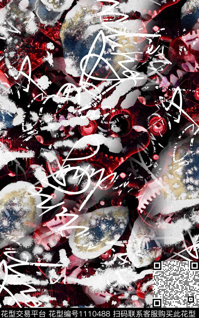 男装肌理抽象传统印花华亿平台下载（图片编号: 1110488） - 瓦栏（Walan）