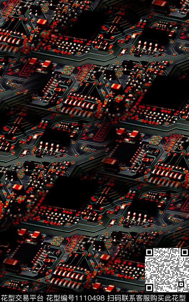 男装数码华亿平台抽象数码印花华亿平台下载（图片编号: 1110498） - 瓦栏（Walan）