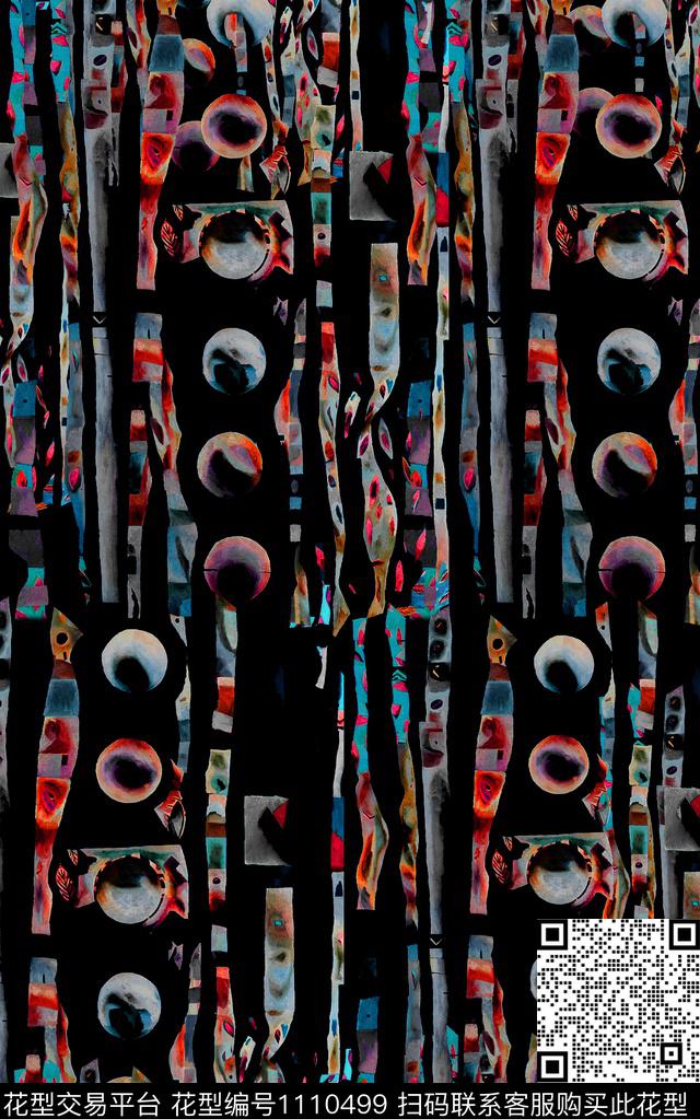男装数码华亿平台抽象数码印花华亿平台下载（图片编号: 1110499） - 瓦栏（Walan）