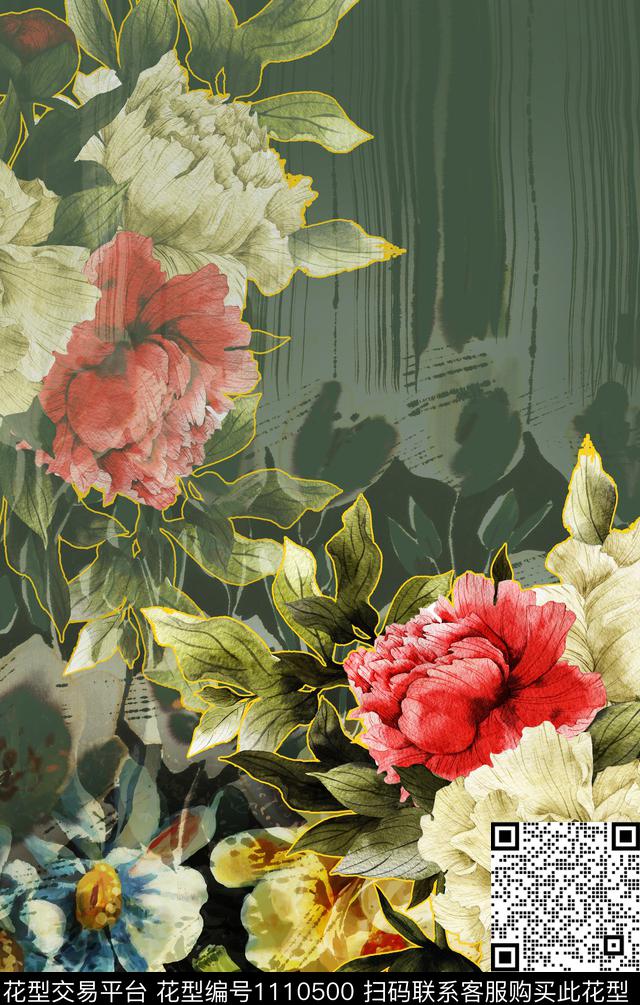 定位花数码华亿平台花卉数码印花华亿平台下载（图片编号: 1110500） - 瓦栏（Walan）