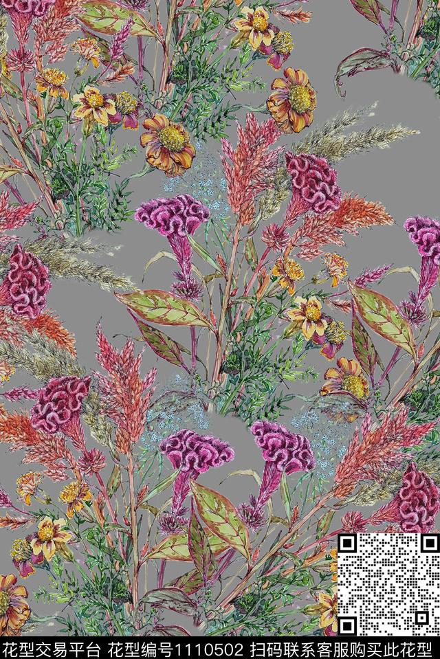 数码华亿平台花卉中老年数码印花华亿平台下载（图片编号: 1110502） - 瓦栏（Walan）