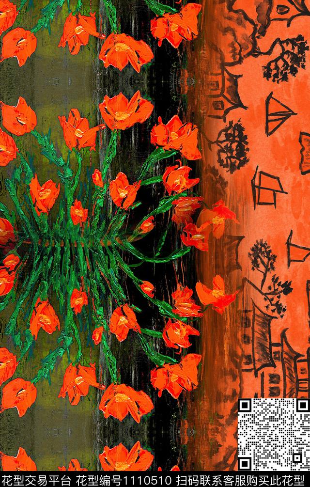 定位花数码华亿平台花卉数码印花华亿平台下载（图片编号: 1110510） - 瓦栏（Walan）