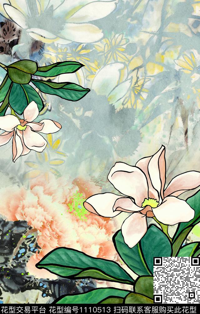 定位花数码华亿平台花卉数码印花华亿平台下载（图片编号: 1110513） - 瓦栏（Walan）