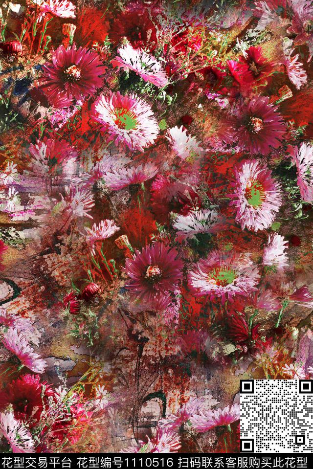 数码华亿平台花卉中老年数码印花华亿平台下载（图片编号: 1110516） - 瓦栏（Walan）