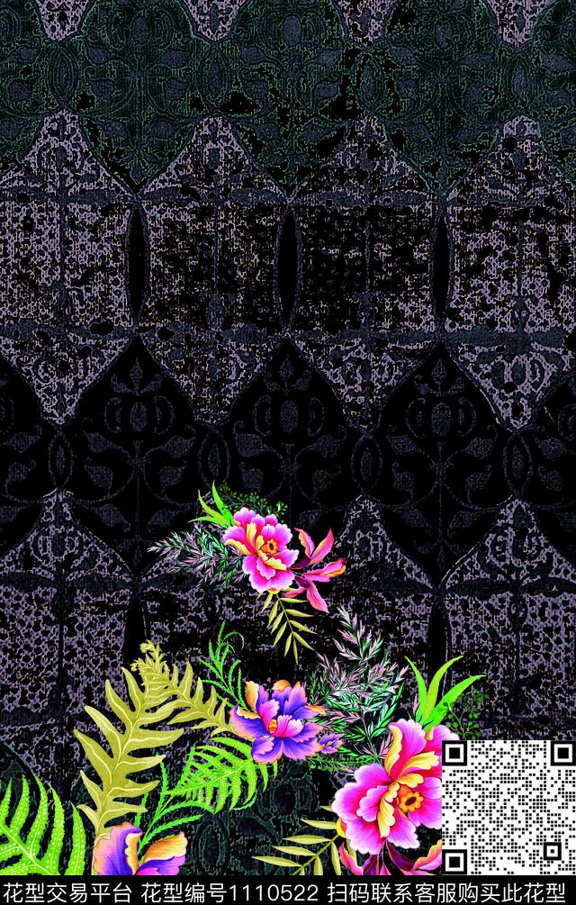 定位花数码华亿平台花卉数码印花华亿平台下载（图片编号: 1110522） - 瓦栏（Walan）