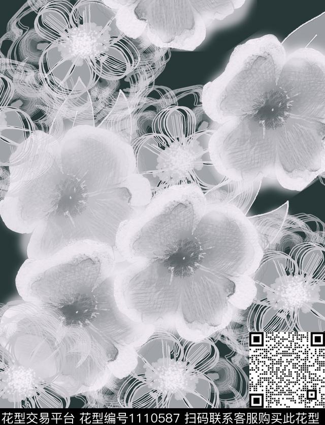 创意混合拼接花卉数码印花华亿平台下载（图片编号: 1110587） - 瓦栏（Walan）