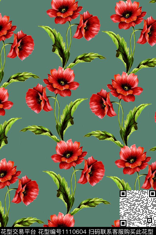 女装休闲手绘花卉数码印花华亿平台下载（图片编号: 1110604） - 瓦栏（Walan）