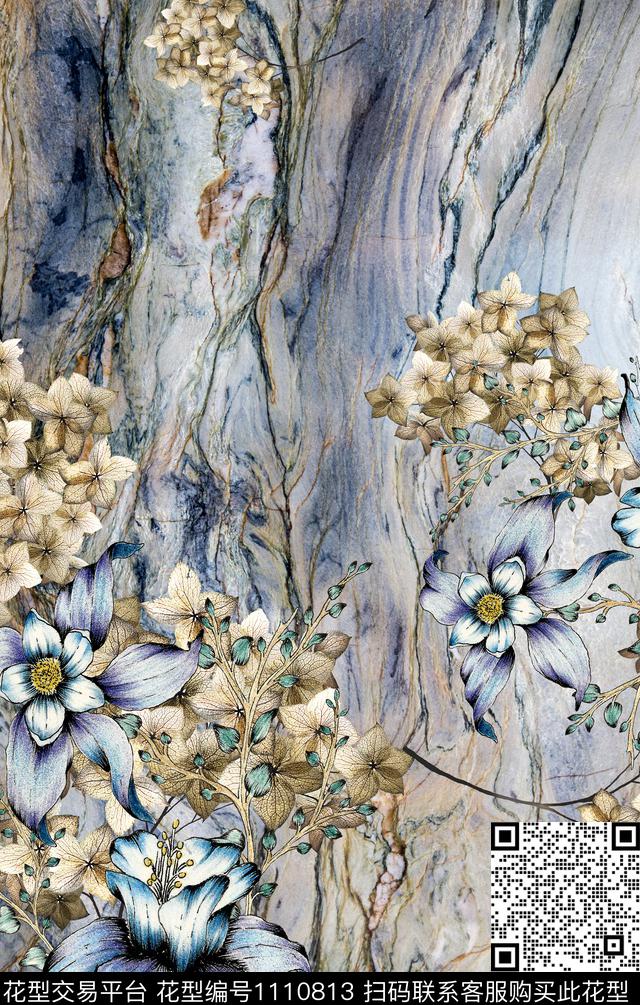 数码华亿平台大牌风定位花数码印花华亿平台下载（图片编号: 1110813） - 瓦栏（Walan）