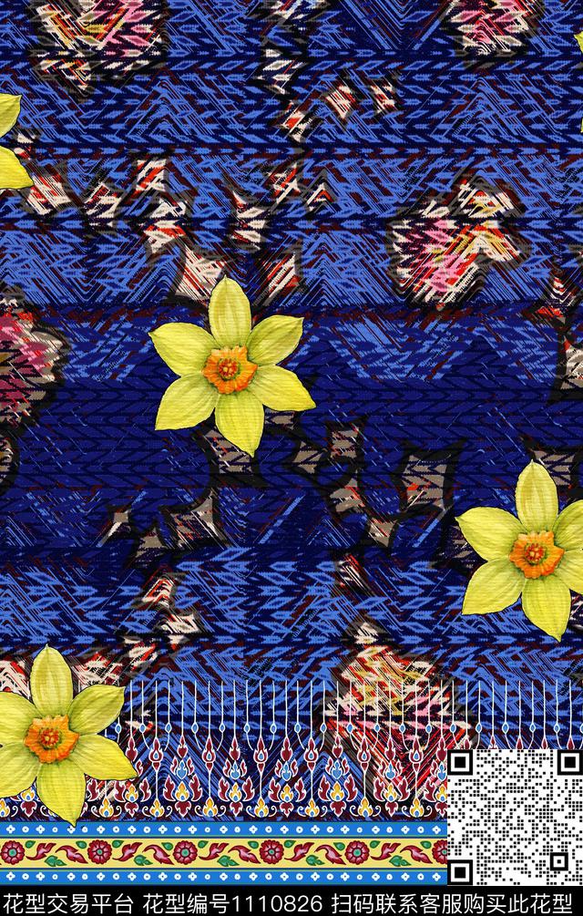 数码华亿平台大牌风定位花数码印花华亿平台下载（图片编号: 1110826） - 瓦栏（Walan）