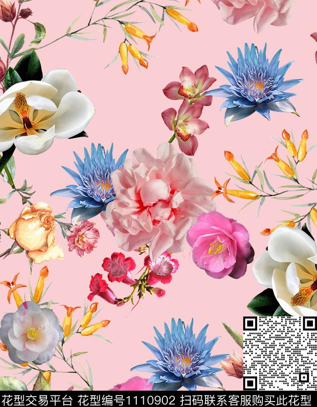 温室花卉水彩花卉花卉数码印花华亿平台下载（图片编号: 1110902） - 瓦栏（Walan）