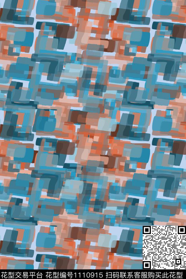 几何精致几何手绘线条笔触数码印花华亿平台下载（图片编号: 1110915） - 瓦栏（Walan）