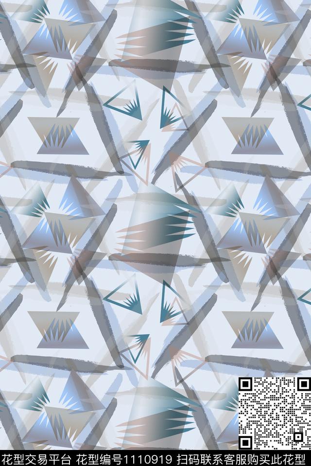 三角形几何精致几何数码印花华亿平台下载（图片编号: 1110919） - 瓦栏（Walan）
