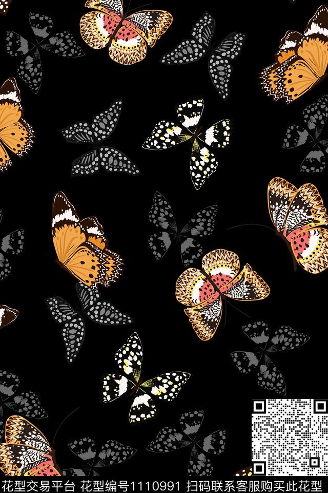 大牌风动物复古数码印花华亿平台下载（图片编号: 1110991） - 瓦栏（Walan）