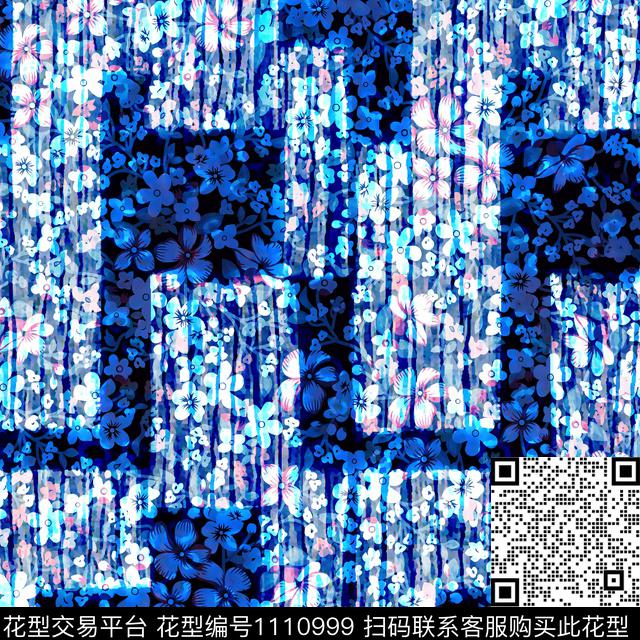 抽象花卉花卉复古数码印花华亿平台下载（图片编号: 1110999） - 瓦栏（Walan）
