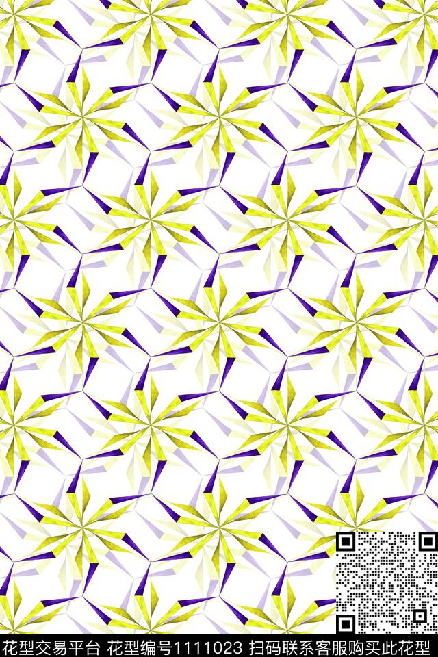 几何女装抽象数码印花华亿平台下载（图片编号: 1111023） - 瓦栏（Walan）