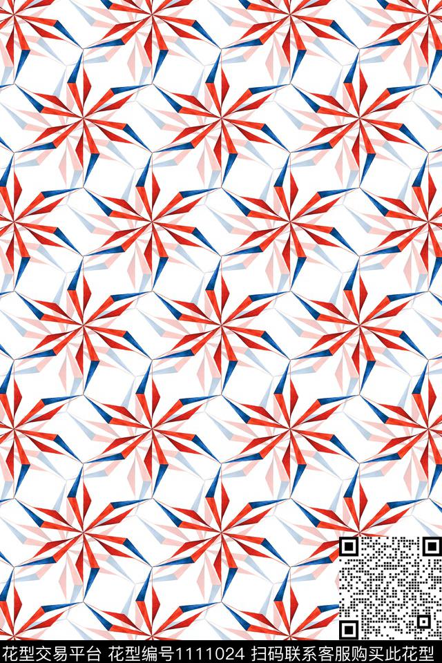 几何女装抽象数码印花华亿平台下载（图片编号: 1111024） - 瓦栏（Walan）