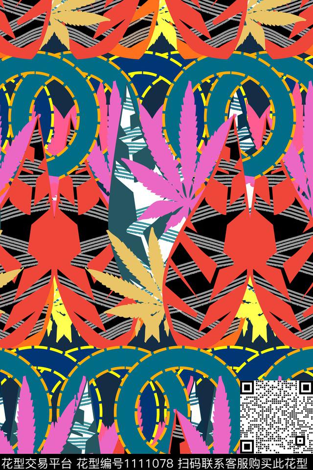 休闲几何男装传统印花华亿平台下载（图片编号: 1111078） - 瓦栏（Walan）