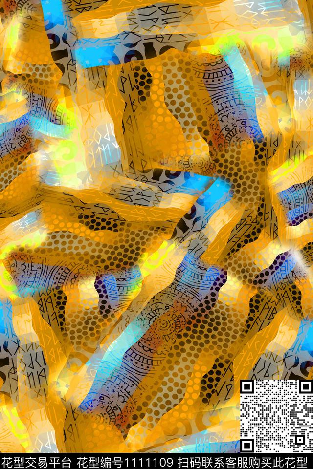 线条艺术纹理数码印花华亿平台下载（图片编号: 1111109） - 瓦栏（Walan）