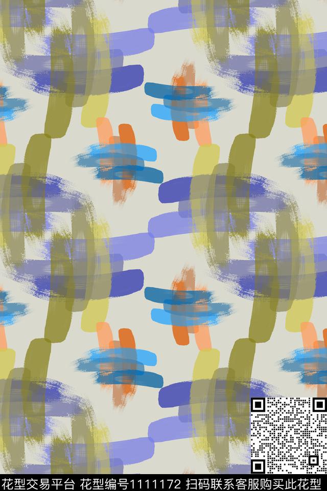 几何精致几何手绘线条笔触数码印花华亿平台下载（图片编号: 1111172） - 瓦栏（Walan）