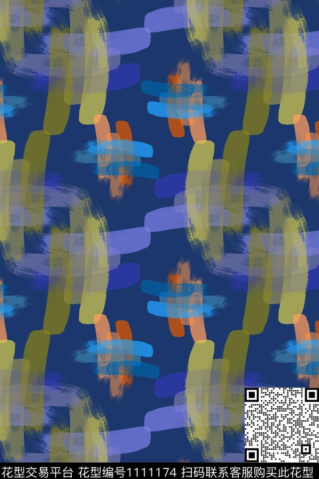 几何精致几何手绘线条笔触数码印花华亿平台下载（图片编号: 1111174） - 瓦栏（Walan）