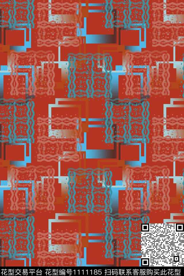 几何精致几何渐变色彩数码印花华亿平台下载（图片编号: 1111185） - 瓦栏（Walan）