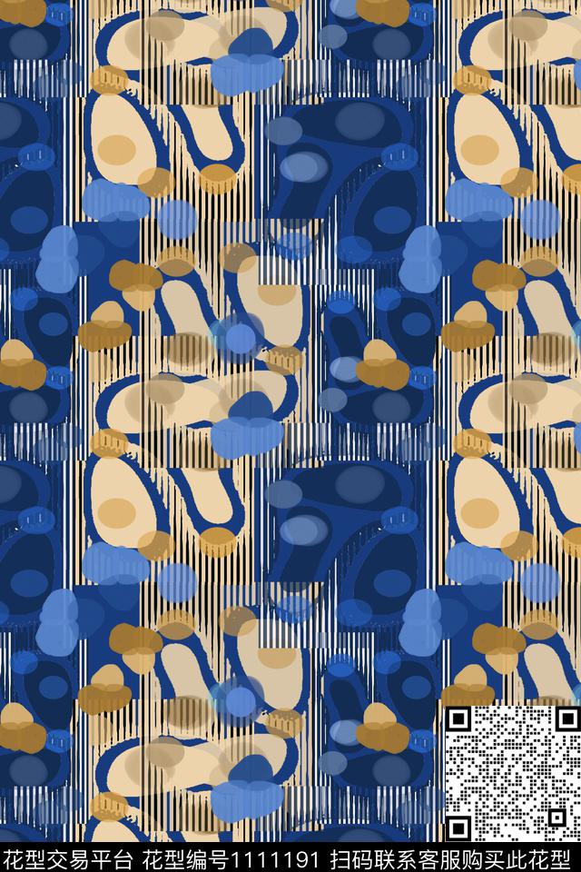 几何精致几何圆圈与波点数码印花华亿平台下载（图片编号: 1111191） - 瓦栏（Walan）