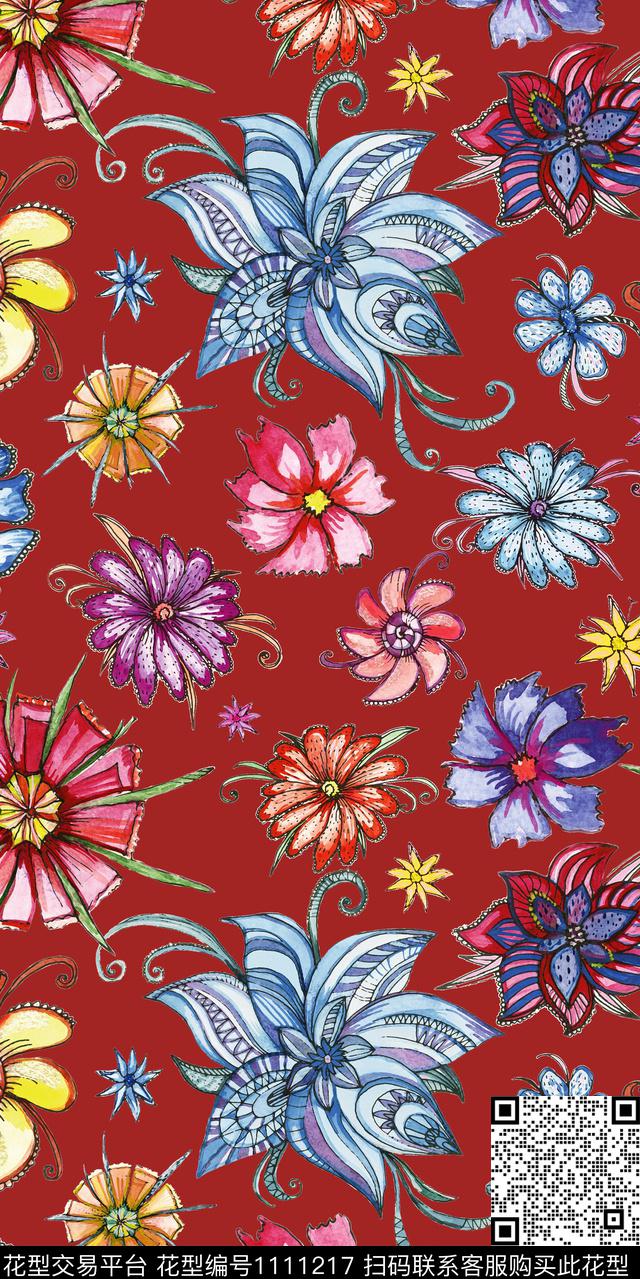 数码华亿平台大牌风民族风数码印花华亿平台下载（图片编号: 1111217） - 瓦栏（Walan）