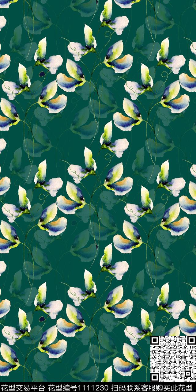 数码华亿平台绿植树叶大牌风数码印花华亿平台下载（图片编号: 1111230） - 瓦栏（Walan）