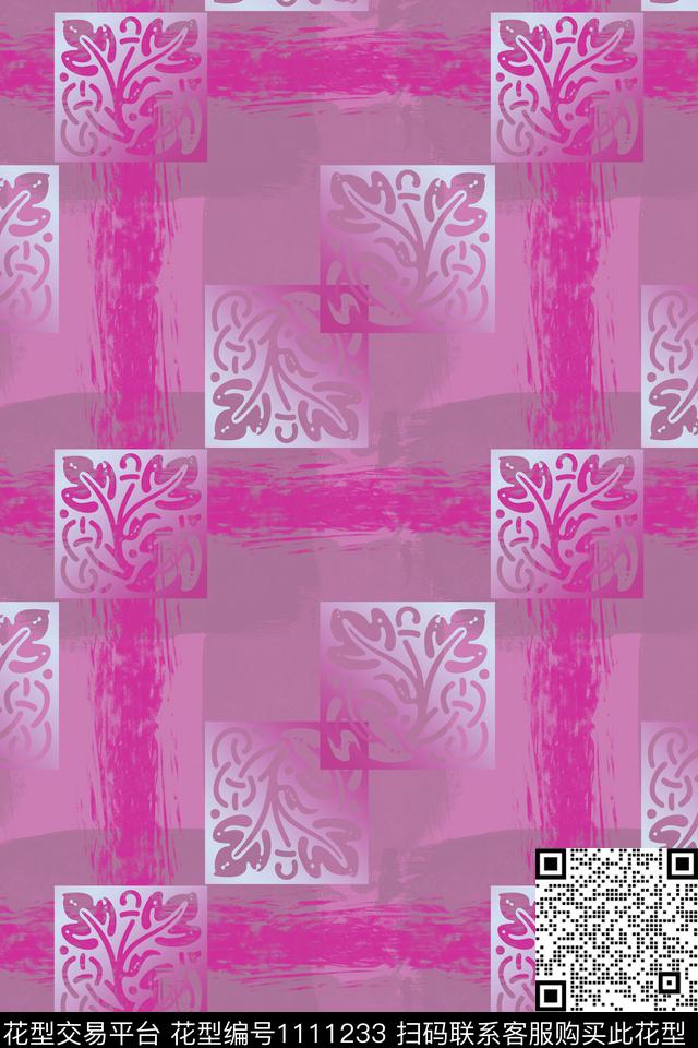 几何精致几何渐变色彩数码印花华亿平台下载（图片编号: 1111233） - 瓦栏（Walan）