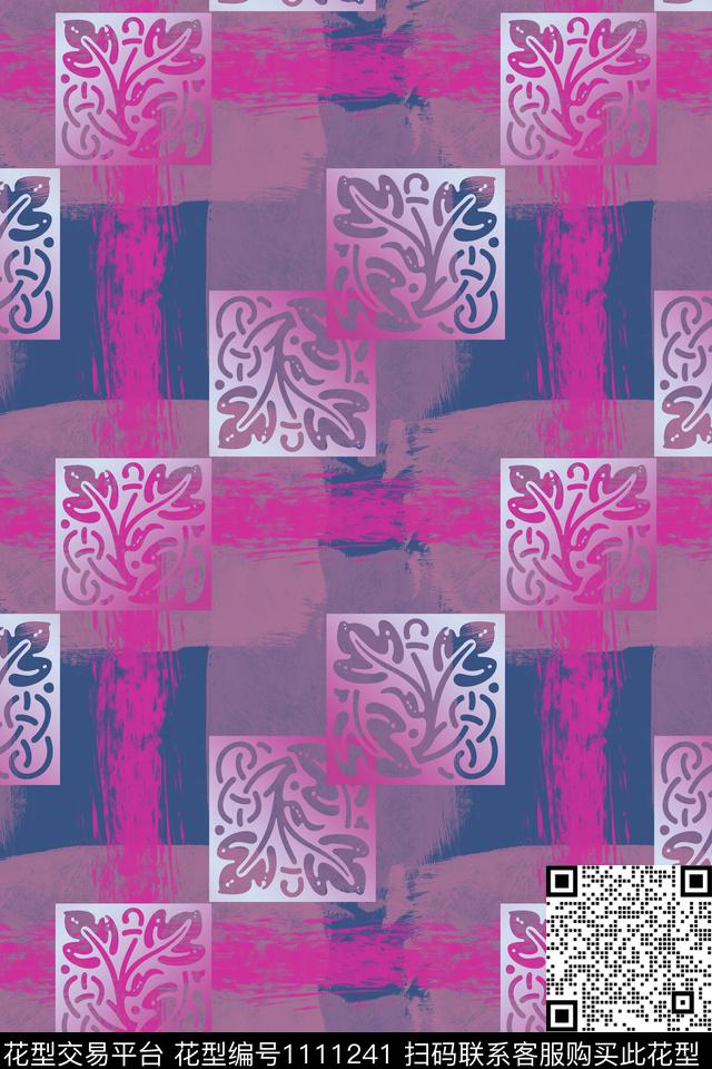 几何精致几何渐变色彩数码印花华亿平台下载（图片编号: 1111241） - 瓦栏（Walan）