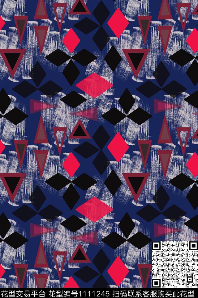 菱形三角形几何传统印花华亿平台下载（图片编号: 1111245） - 瓦栏（Walan）