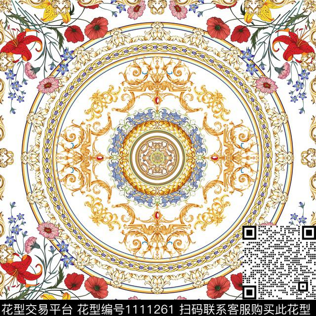 围巾欧洲大牌风数码印花华亿平台下载（图片编号: 1111261） - 瓦栏（Walan）