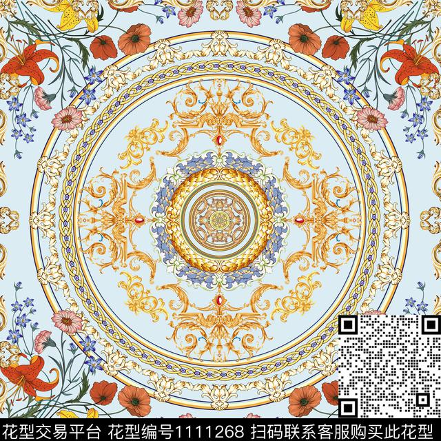 围巾欧洲大牌风数码印花华亿平台下载（图片编号: 1111268） - 瓦栏（Walan）