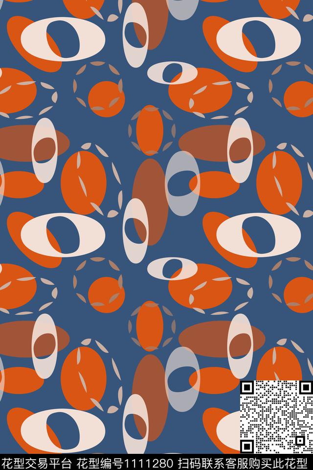 几何精致几何圆圈与波点传统印花华亿平台下载（图片编号: 1111280） - 瓦栏（Walan）