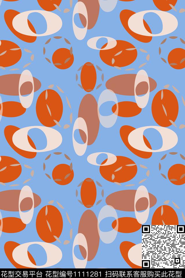 几何精致几何圆圈与波点传统印花华亿平台下载（图片编号: 1111281） - 瓦栏（Walan）