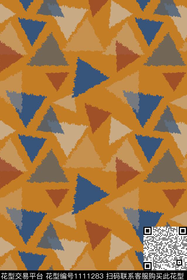 三角形几何精致几何传统印花华亿平台下载（图片编号: 1111283） - 瓦栏（Walan）