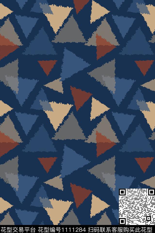 三角形几何精致几何传统印花华亿平台下载（图片编号: 1111284） - 瓦栏（Walan）