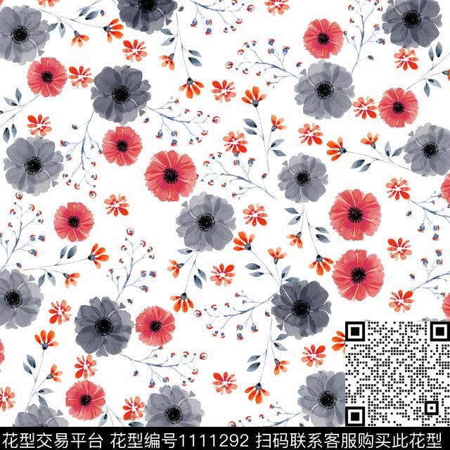 水彩花卉手绘花卉数码华亿平台数码印花华亿平台下载（图片编号: 1111292） - 瓦栏（Walan）