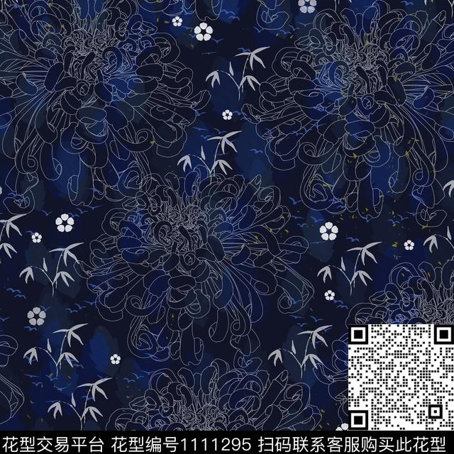 手绘花卉数码华亿平台田园数码印花华亿平台下载（图片编号: 1111295） - 瓦栏（Walan）