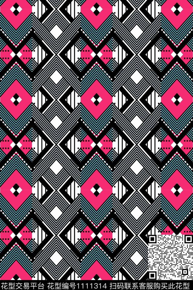 几何大牌风复古传统印花华亿平台下载（图片编号: 1111314） - 瓦栏（Walan）