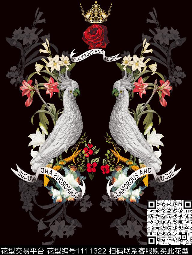 休闲大牌风动物花卉数码印花华亿平台下载（图片编号: 1111322） - 瓦栏（Walan）