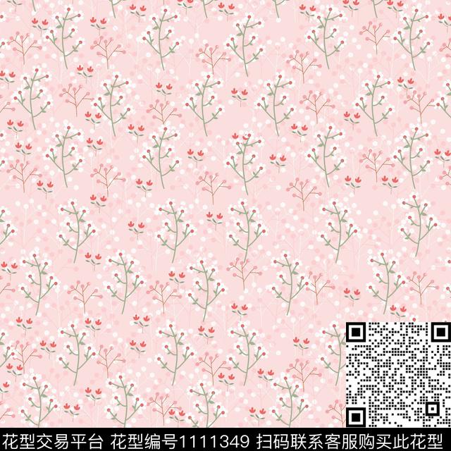 手绘花卉数码华亿平台田园数码印花华亿平台下载（图片编号: 1111349） - 瓦栏（Walan）