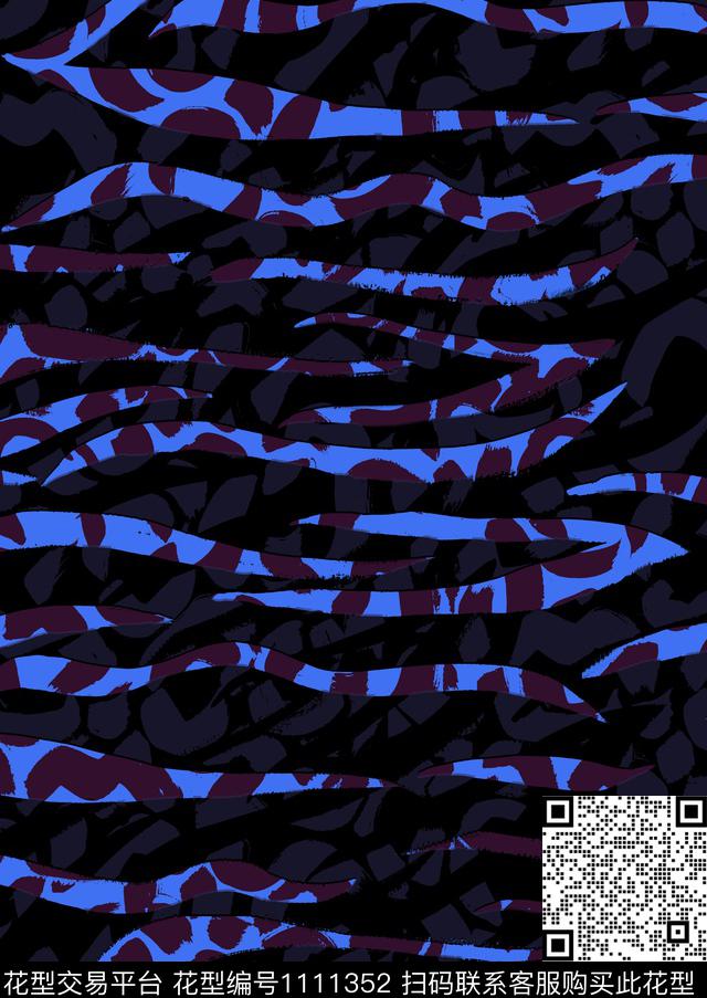 动物纹大牌风斑马纹数码印花华亿平台下载（图片编号: 1111352） - 瓦栏（Walan）