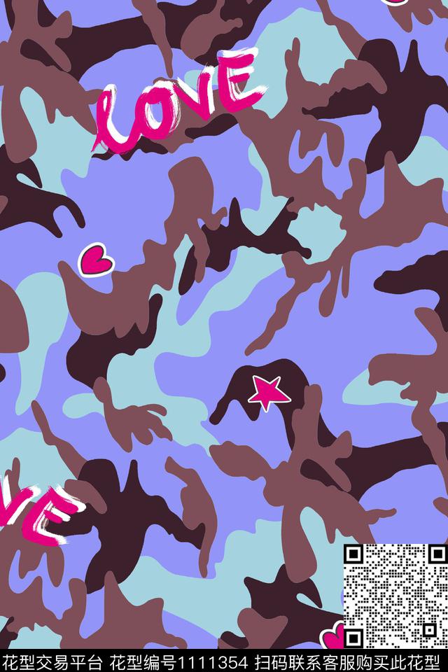 大牌风字母女装迷彩数码印花华亿平台下载（图片编号: 1111354） - 瓦栏（Walan）