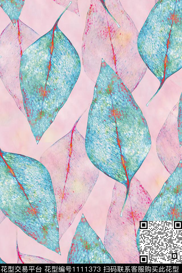 女装绿植树叶绿植数码印花华亿平台下载（图片编号: 1111373） - 瓦栏（Walan）