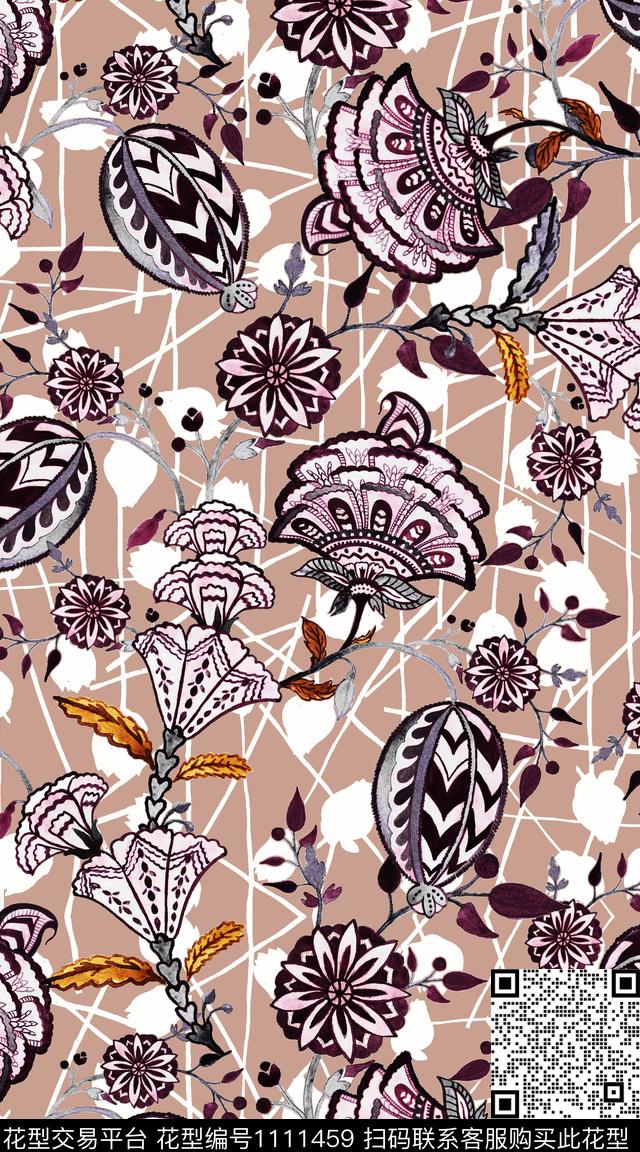 格子数码华亿平台几何数码印花华亿平台下载（图片编号: 1111459） - 瓦栏（Walan）