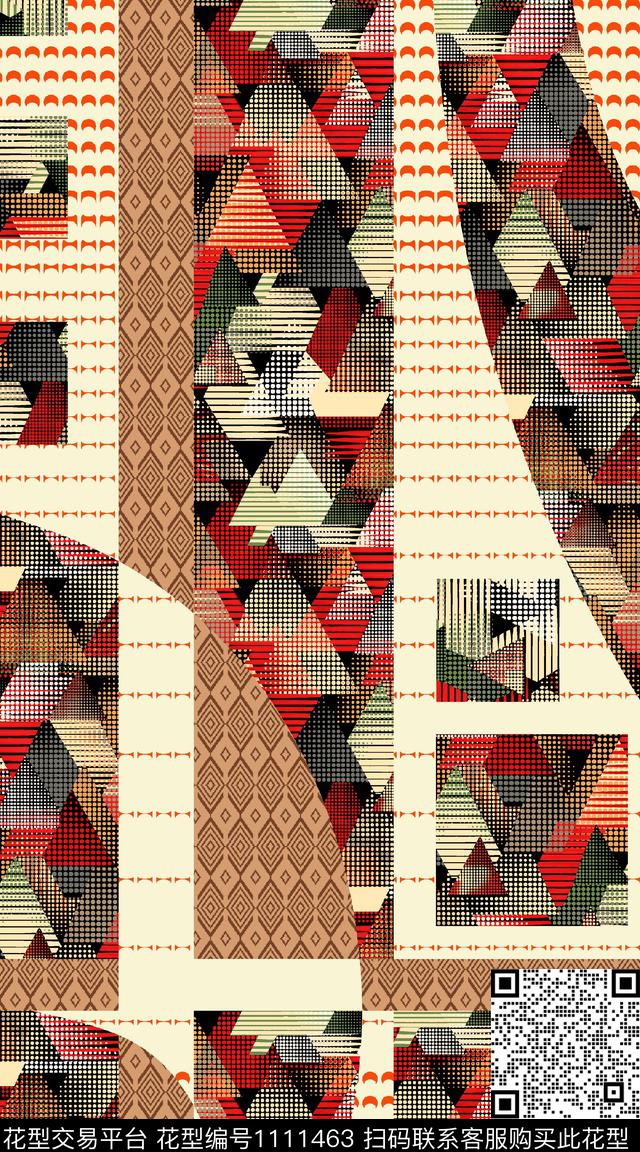 格子数码华亿平台几何数码印花华亿平台下载（图片编号: 1111463） - 瓦栏（Walan）